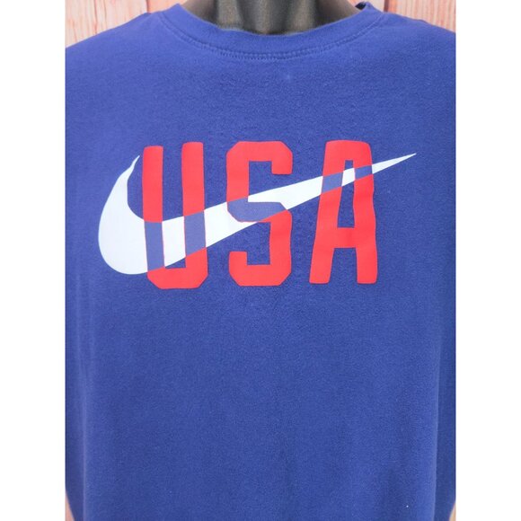 Nike USA Mens Big Swoosh T-Shirt Large Blue - Picture 3 of 7